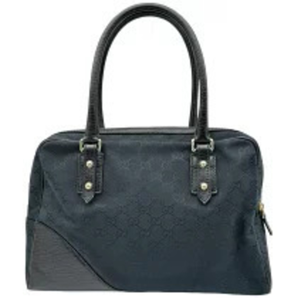 Gucci Horsebit Handbag Black GG Canvas